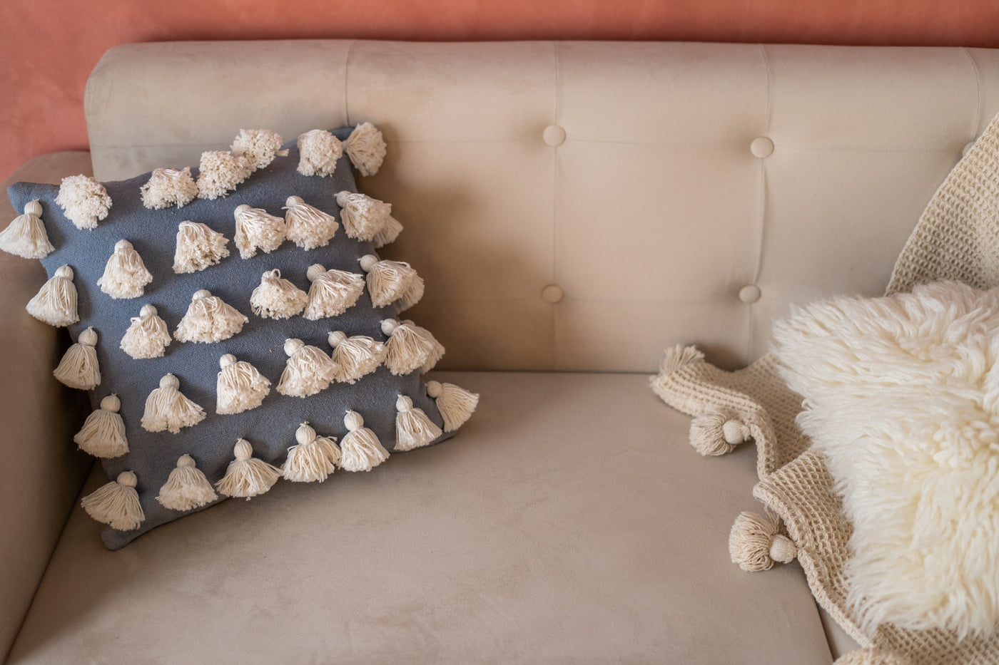 Boho Tassels Organic & Washable Cushion Cover